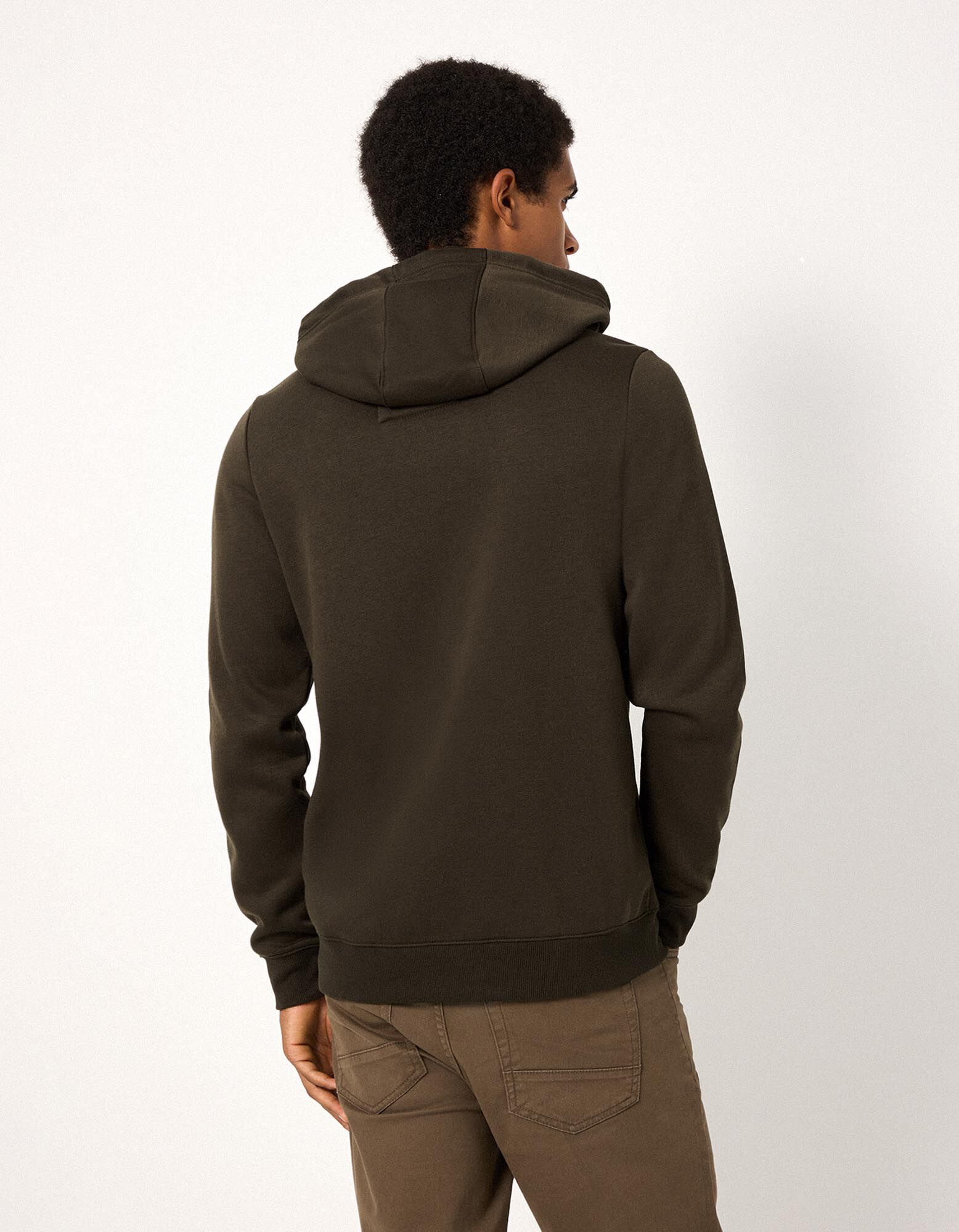 Sweatjacke - Kapuze - Khaki
