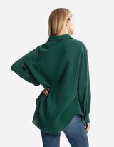 Overhemdblouse - Mousseline - donkergroen