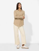 Bluse - einfarbig - hellbraun