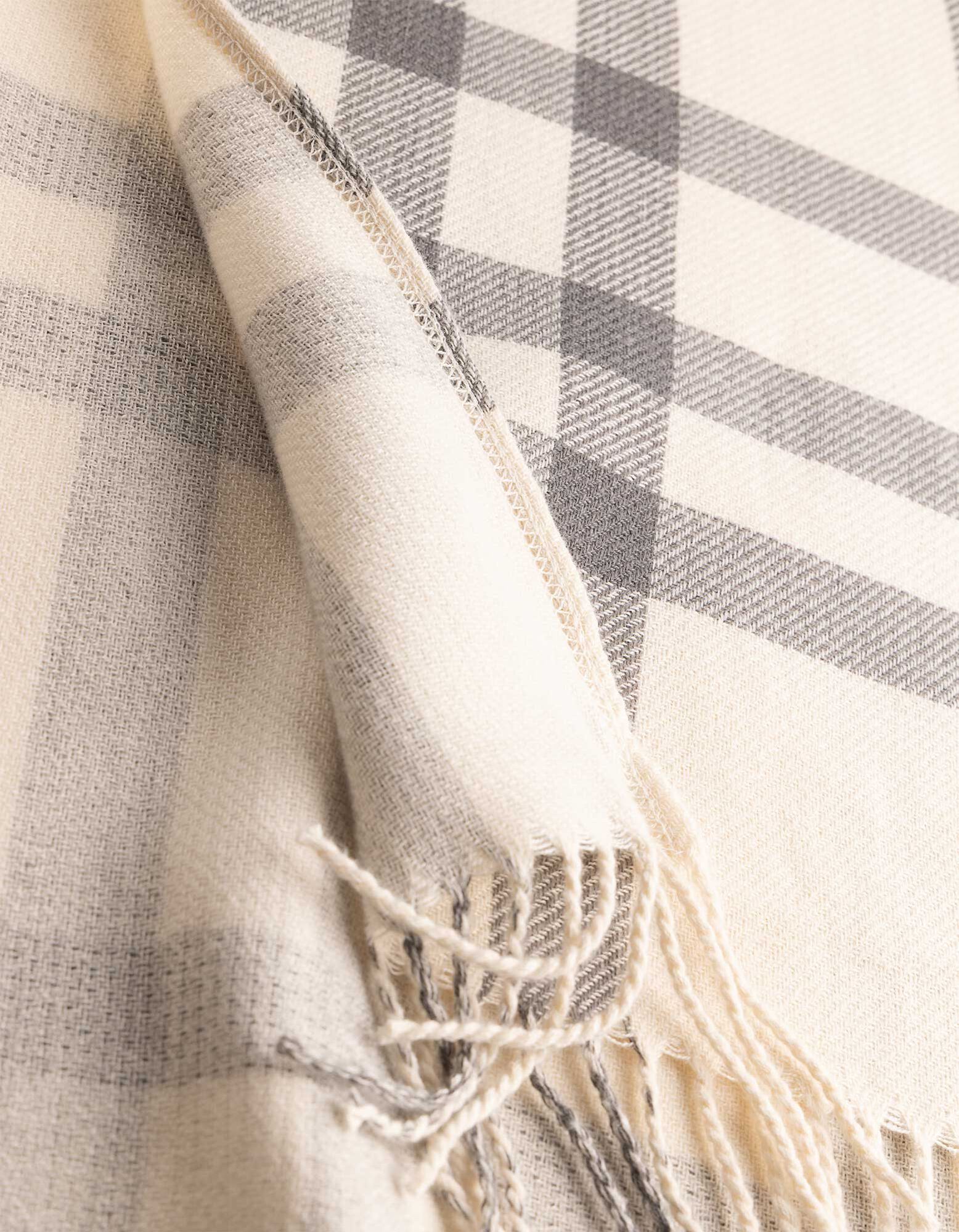 Poncho - Ruitmotief - Off-White