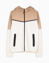 Felpa aperta - Cappuccio - beige