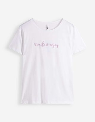 T-Shirt - Stickereien - Wei&szlig;