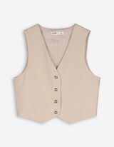 Gilet - Percentuale di viscosa - beige