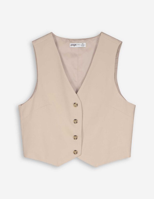 Gilet - Percentuale di viscosa - beige