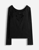 Bluză de corp cu m&acirc;necă lungă - Cut-Outs - Negru