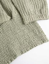 Langarmshirt - Crinkle-Optik - hellgrün