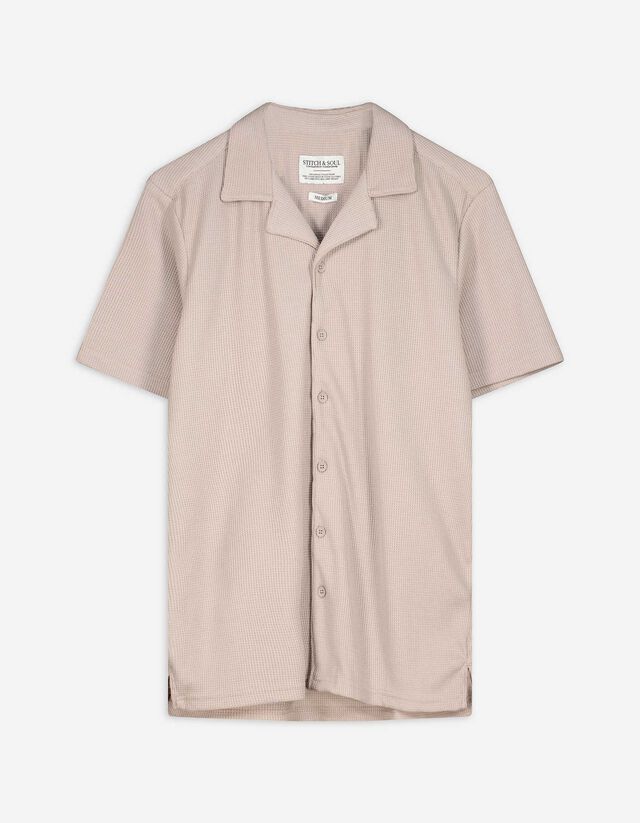Hemd - einfarbig - beige