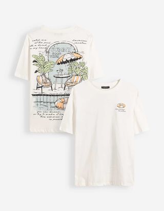 T-Shirt - R&uuml;ckenprint - Wei&szlig;