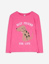 Langarmshirt - Glitzerprint - pink