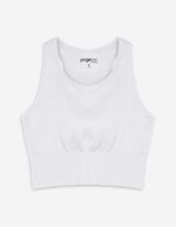 Cropped top - Geribd - wit