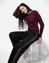 Palazzohose - Galonstreifen - schwarz