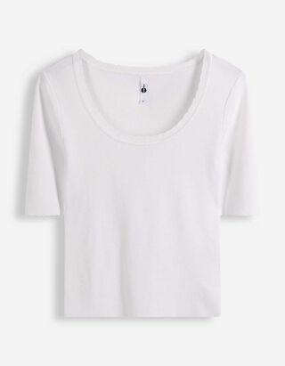 Strickshirt - Viskose-Mix - wei&szlig;