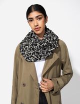 Apskritas šalikas - Ištisinis raštas - baltas