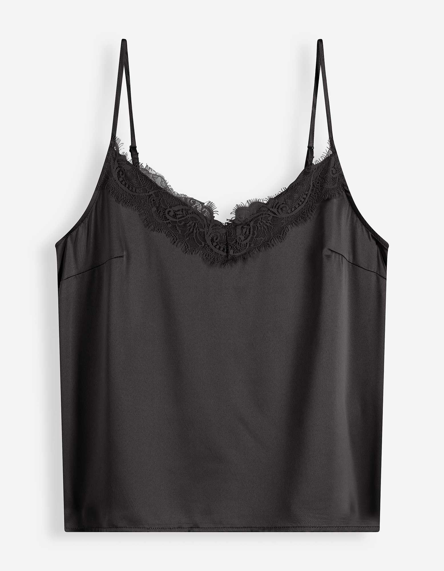 Top - Met kant - Zwart