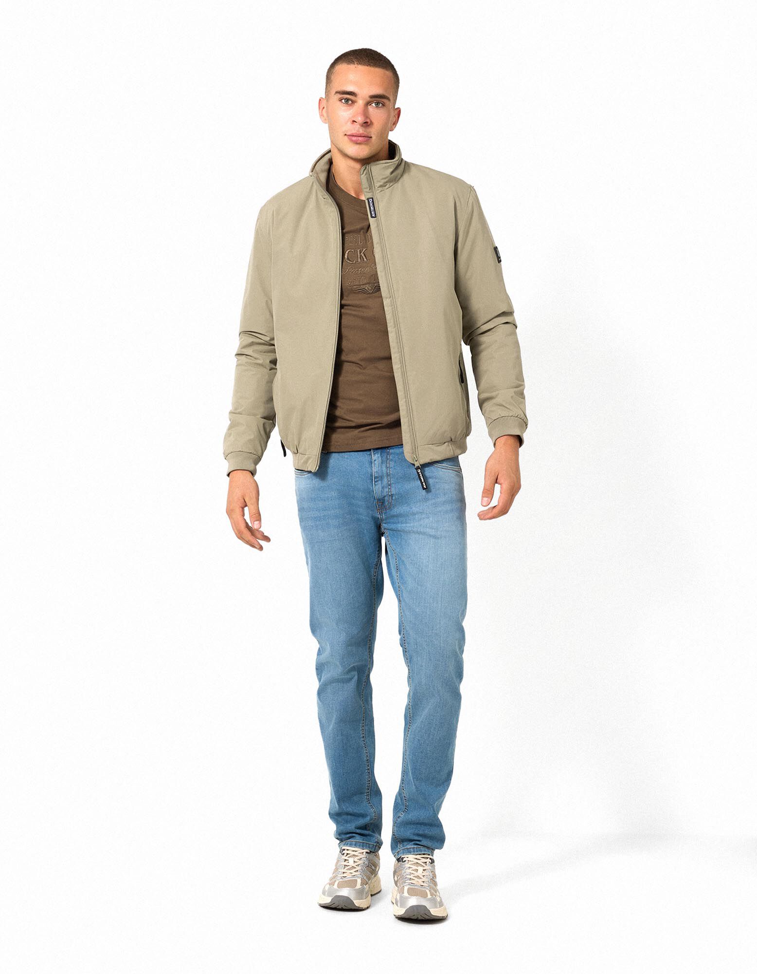 Jacke - Stehkragen - Khaki