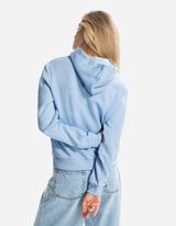 Felpa con cappuccio - Bordatura a costine - celeste