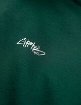 Bluză cu glugă - Imprimeu mesaj - Verde inchis