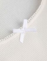 Maglia - Fiocco applicato - bianco