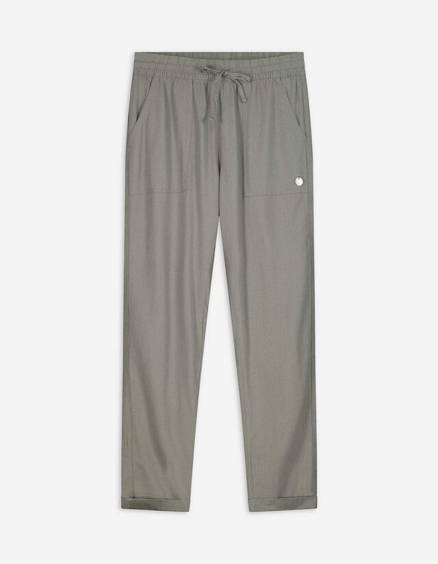 Pantalon - Lin mélangé - Vert clair