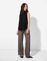 blousetop - Linnenlook - zwart