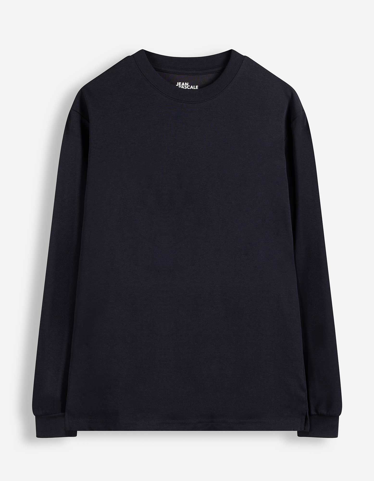 Tričko s dlouh&yacute;m ruk&aacute;vem - Nadměrn&yacute; střih Oversized Fit - Tmavě modr&aacute;