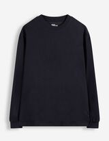 Tričko s dlouh&yacute;m ruk&aacute;vem - Nadměrn&yacute; střih Oversized Fit - Tmavě modr&aacute;