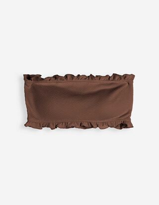 Bikinitop - Strukturiertes Material - braun