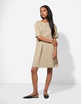 Kleid - Zierperlen - beige