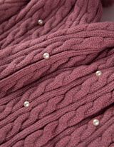 Šál - Ozdobné perly - fialovy