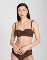 Top bikini - Spalline regolabili - marrone scuro