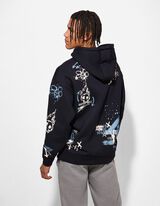 Sweatshirt - Allover-Print - dunkelgrau