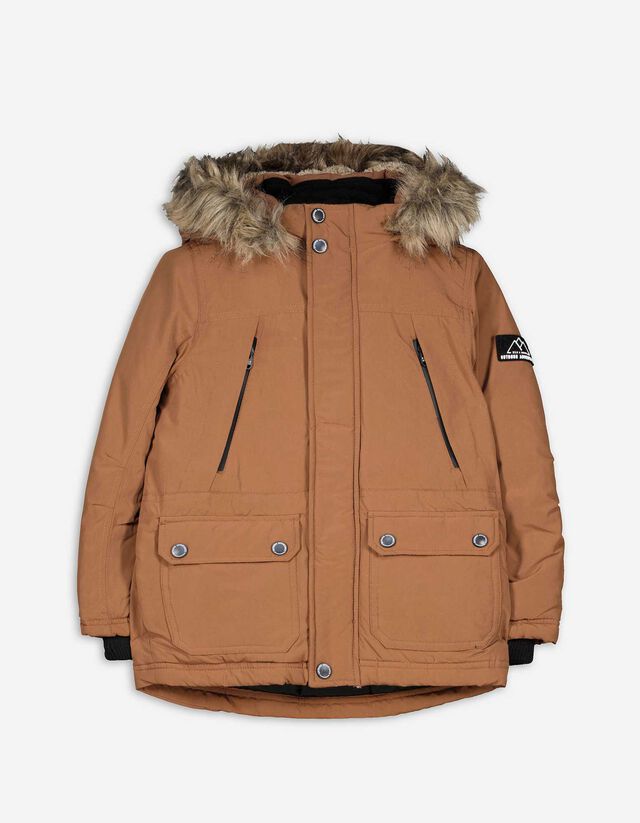 Parka - Teddyfell - braun
