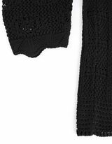 Kardigán - Perforált kötött - fekete