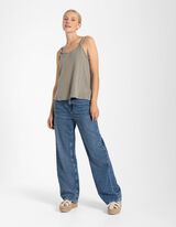 Majica na bretele - vezivanje u čvor - tamno-zelena