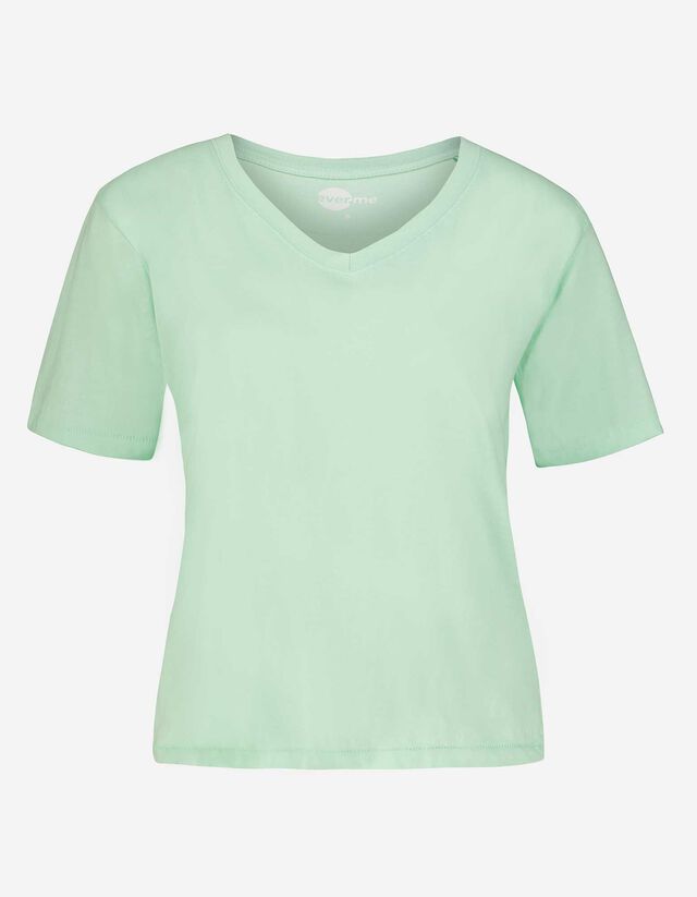 T-shirt - Scollo a V - verde chiaro