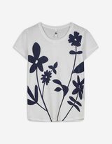 T-shirt - Bloemenmotief - wit
