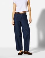 Chinohose - G&uuml;rtel - blau