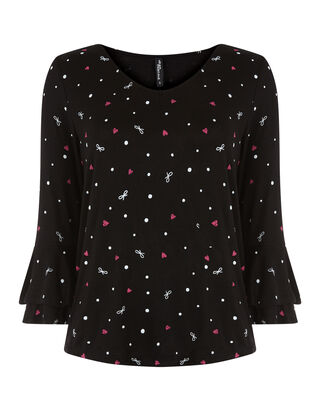 Damen Longsleeve mit Trompeten&auml;rmeln