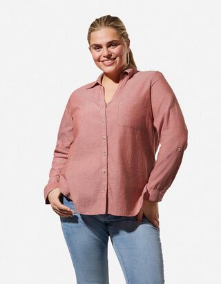 Bluse - Brusttasche - dunkelrot