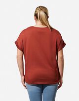 Shirt - Seitenschlitz - dunkelrot