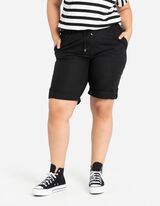 Bermuda  - Risvolti fissi sul fondo gamba - nero