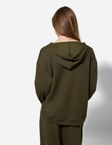 Hoodie - V-Ausschnitt - dunkelgr&uuml;n