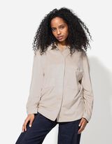 Giacca scamiciata - Imitazione di camoscio - beige