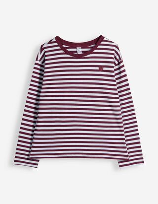 Langarmshirt - Loose Fit - Dunkelrot