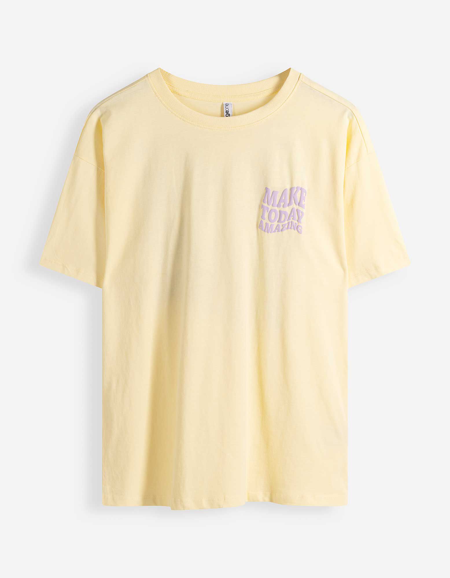 Tričko - Potisk na zadn&iacute; straně - Světle žlut&aacute;