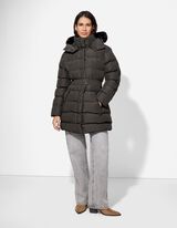 Giacca trapuntata - Pelliccia sintetica rimovibile - verde scuro