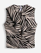 Top sans manches - Imprim&eacute; all-over - beige