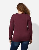 Pullover - Scollo a V - rosso scuro
