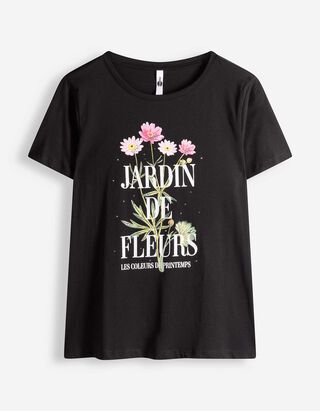 T-Shirt - Ziersteine - schwarz