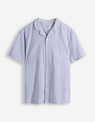 Hemd - Seersucker - hellblau